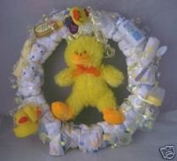 Yellow Duck Diaper Cake Wreaths