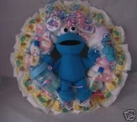 Pink/Red Elmo Sesame Street Diaper Cake Wreaths