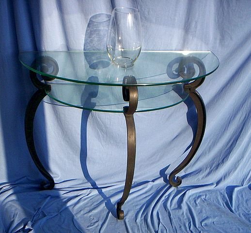Glass Top Hall Table