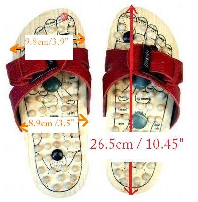 Reflexology Wooden Massage Sandals Shoes Slippers *EU44*