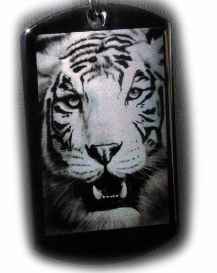 White Tiger Custom Pendant With Free Engraved Message