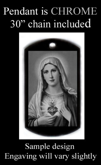 Blessed Mother Engraved Pendant With Free Custom Message