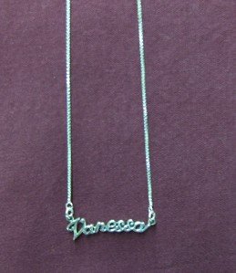 Sterling Silver Name Necklace - Name Plate - VANESSA
