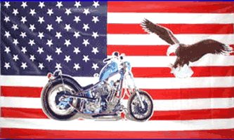 USA Motorcycle with Eagle Flag 3' x 5' Flag