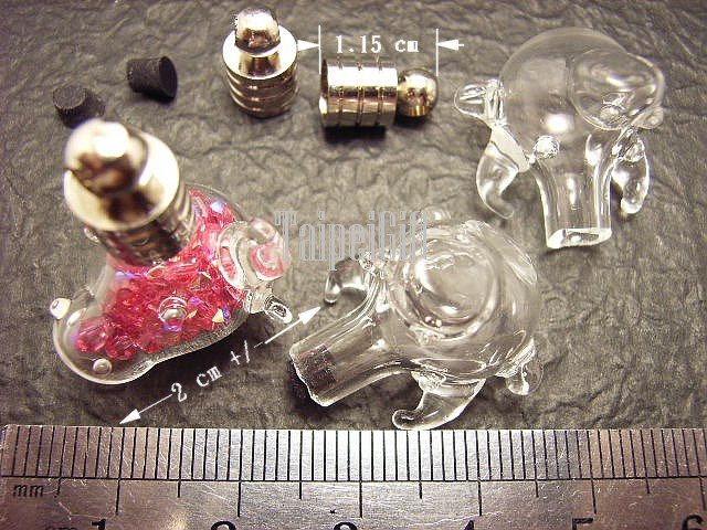 1 Bull's Head Bottle Vial Charm Pendant DIY Personalized NAME ON RICE bead Message Crystal Liquid