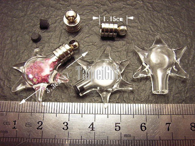 1 Star Astronomy Bottle Vial Charm Pendant DIY Personalized NAME ON RICE bead Message Crystal