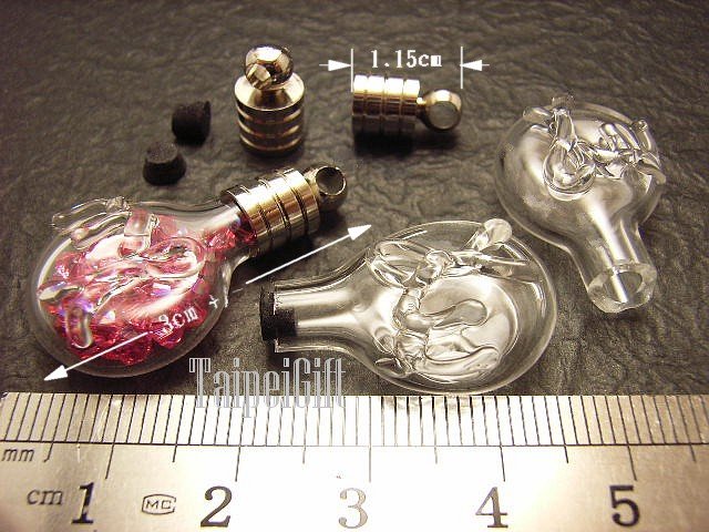 1 Virgo Mini Bottle Vial Charm Pendant DIY NAME ON RICE bead Message Crystal Liquid sand Flake
