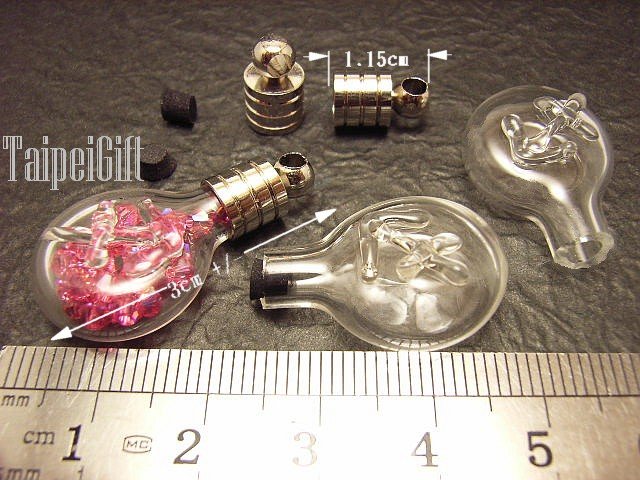 1 Sagittarius Mini Bottle Vial Charm Pendant DIY NAME ON RICE bead Message Crystal Liquid sand Flake