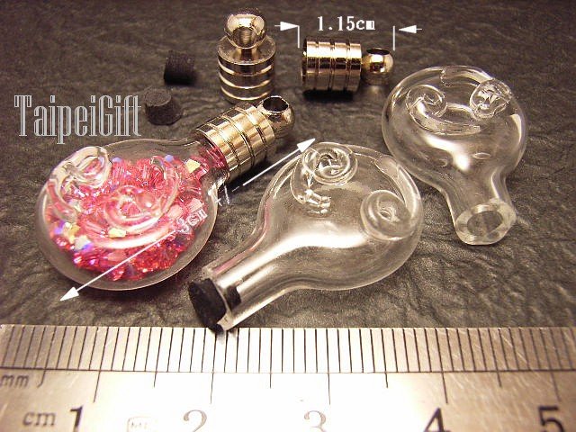 1 Cancer Mini Bottle Vial Charm Pendant DIY Personalized NAME ON RICE bead Message Crystal