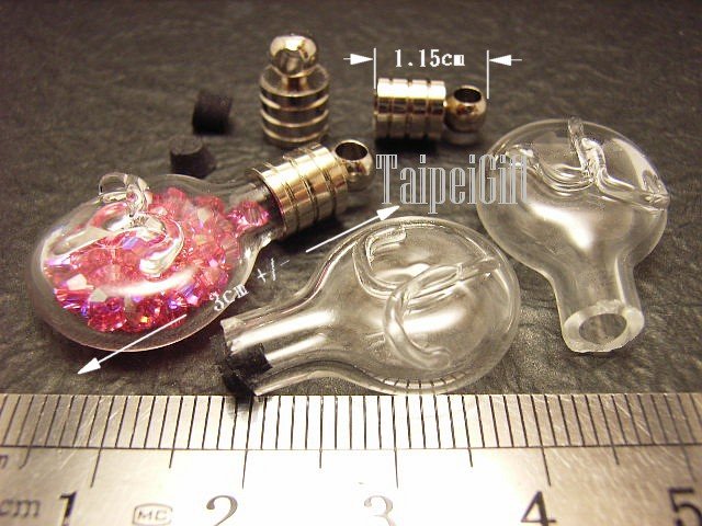 1 Aries Mini Bottle Vial Charm Pendant DIY Personalized NAME ON RICE bead Message Crystal