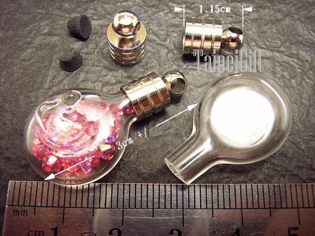1 Smily Face Bottle Vial Charm Pendant DIY Personalized NAME ON RICE bead Message Crystal