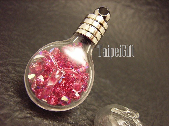 Swarovski Crystal Rose AB in Aries Astrology Bottle Vial Charm Pendant