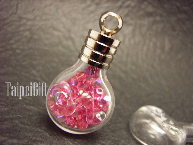 Swarovski Crystal Rose AB in Leo Astrology Bottle Vial Charm Pendant