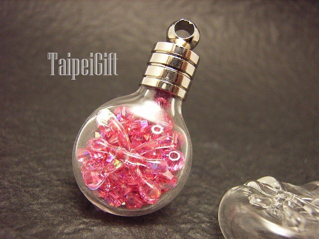 Swarovski Crystal Rose AB in Pisces Astrology Mini Bottle Vial Charm Pendant