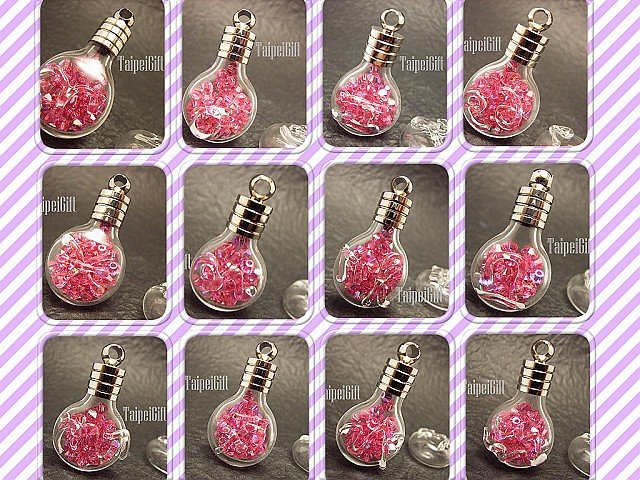 Swarovski Crystal Rose AB in 12 Combined Astrology Signs Bottle Vial Charm Pendant