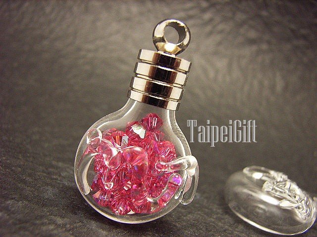 Swarovski Crystal Rose AB in Scorpio Astrology Bottle Vial Charm Pendant