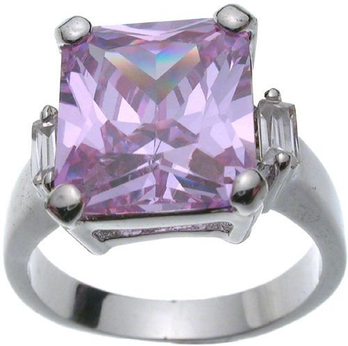 Rhodium Plated Tanzanite Jlo Wedding Ring (any size)