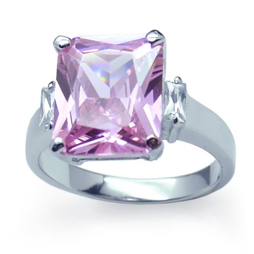 Rhodium Plated Sterling Silver Classic Jlo Wedding Ring (any size)