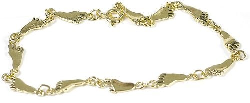 24kt Vermeil Footprints Anklet