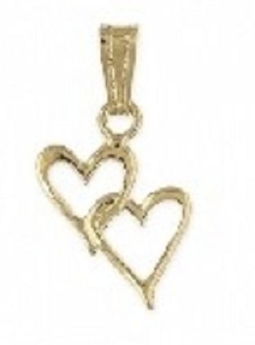 Linked Double Hearts 24k Gold PLated Pendant