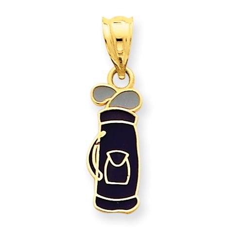 14K AND ENAMELED GOLF BAG CHARM