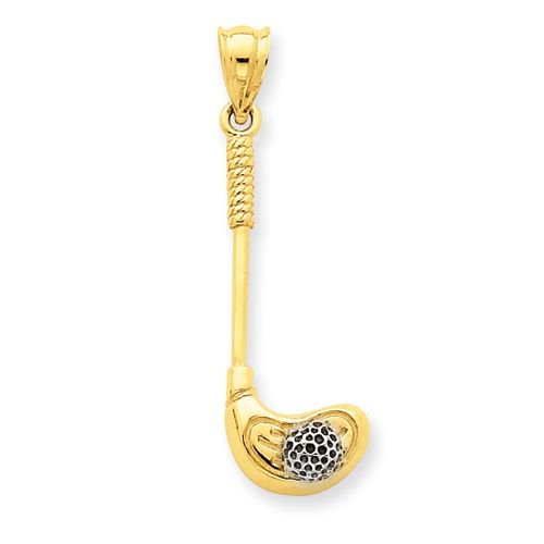 14K TWO TONE GOLF CLUB CHARM OR PENDANT