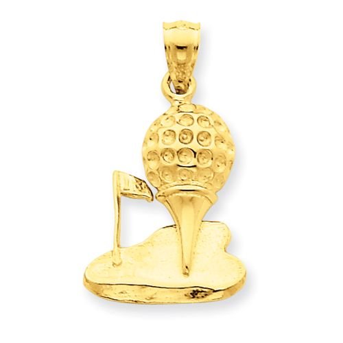 14K GOLD GOLF THEME PENDANT