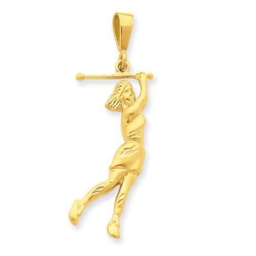 14K GOLD FEMALE GOLFER PENDANT