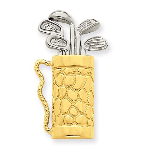 14K Gold Golf Bag with Clubs Pendant