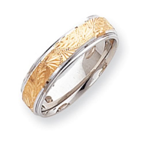 14K Gold Two Tone Wedding Band