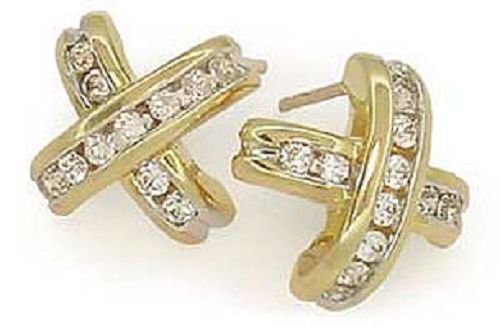 X-shaped 1/2 Ct. Diamond Channel Set Earrings