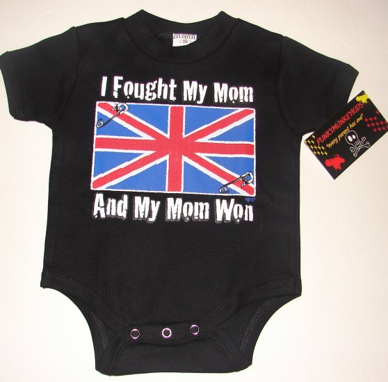 NEW BLACK ONESIE OR TODDLER TEE "I FOUGHT MY MOM AND MY MOM WON"