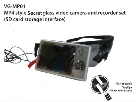 MP4 style secret glass video camera nd recorder set (SD card storage interface) - VG-MP01