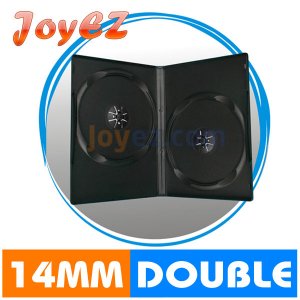100 Standard 14mm Double CD DVD Disc Black Movie Case Box