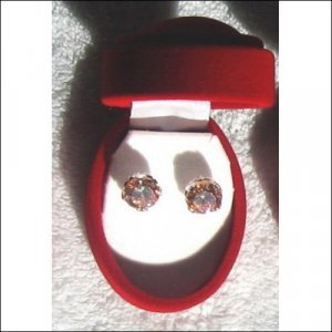 Silver Earring Studs with Gorgeous Yellow Cubic Zirconia gemstones