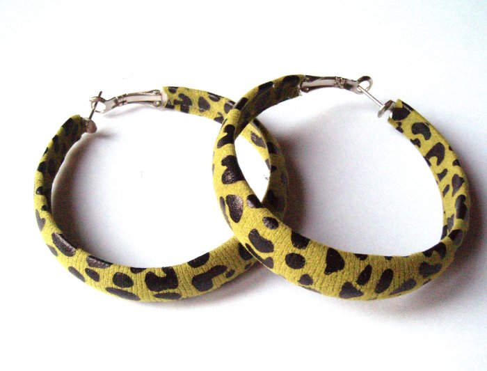 Safari Green Hoop Earrings