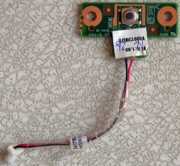 TOSHIBA SATELLITE L305 L305D POWER BUTTON SWITCH BOARD V000130870 w/ CABLE