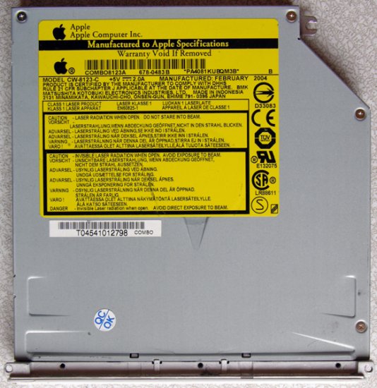 POWERBOOK G4 15" 1.5GHz 1.33GHz DVD CD DRIVE CW-8123-C
