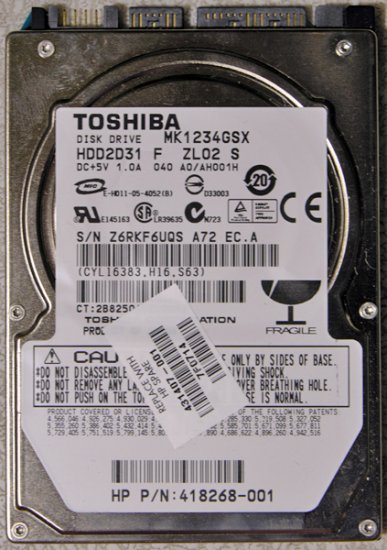 HP DV2000 DV6000 DV9000 120GB HD HARD DRIVE 431407-001