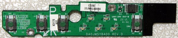 OEM DELL LATITUDE D610 M20 POWER BUTTON BOARD DA0JM5YBAD0 X3178 / 0X3178
