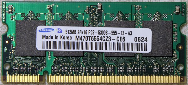 IBM THINKPAD LENOVO X60 T43 512MB PC2 5300S LAPTOP RAM 40Y8402