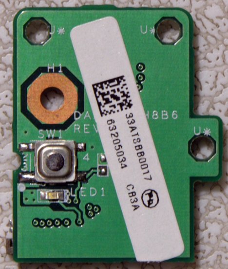 HP DV6000 DV6700 POWER BUTTON BOARD DAAT8ATH8B6 REV B