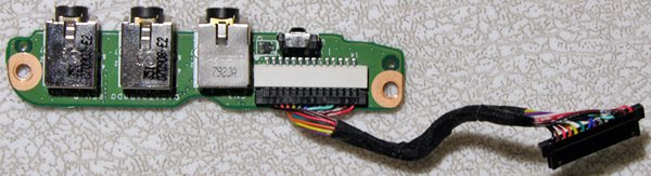 HP PAVILION DV6000 SERIES AUDIO SOUND BOARD DA0AT8AB8F9 / DA0AT3AB8D0 REV D w/ CABLE