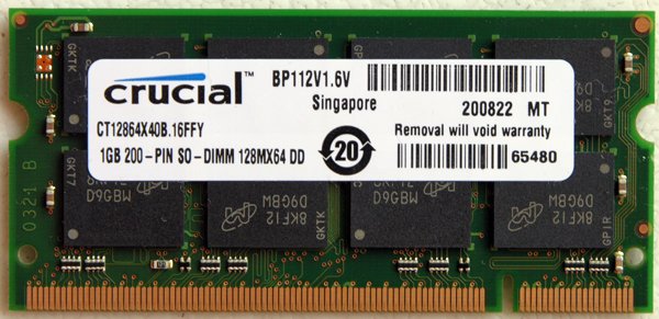 COMPAQ PRESARIO V5000 DV8000 1GB RAM PC3200 DDR MT16VDDF12864HY