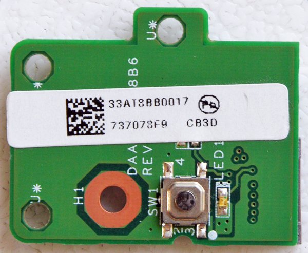 OEM HP PAVILION DV6000 DV6500 DV6700 POWER BUTTON BOARD DAAT8ATH8B6 REV B / 33AT8BB0017