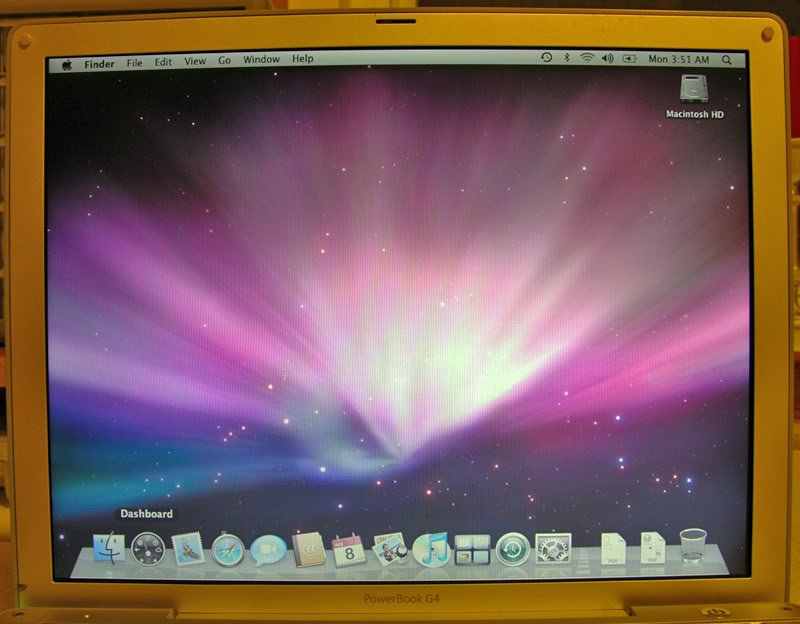 GENUINE OEM MAC POWERBOOK G4 12" ALUMINUM LCD SCREEN ASSEMBLY A1104