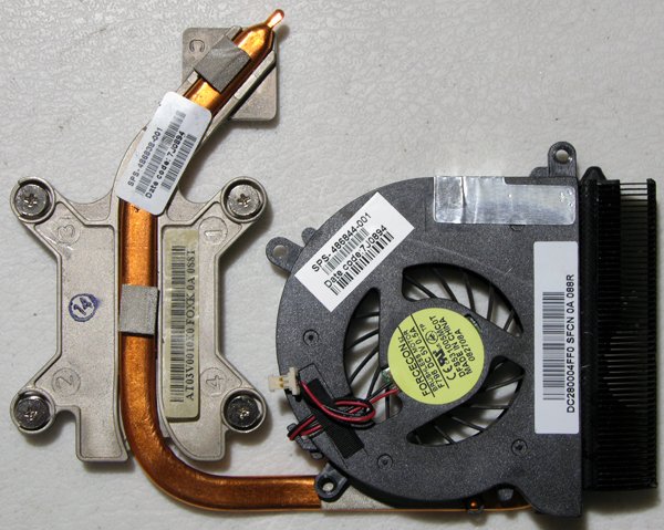 HP DV4 SERIES CPU COOLING HEATSINK & FAN 486838 486844