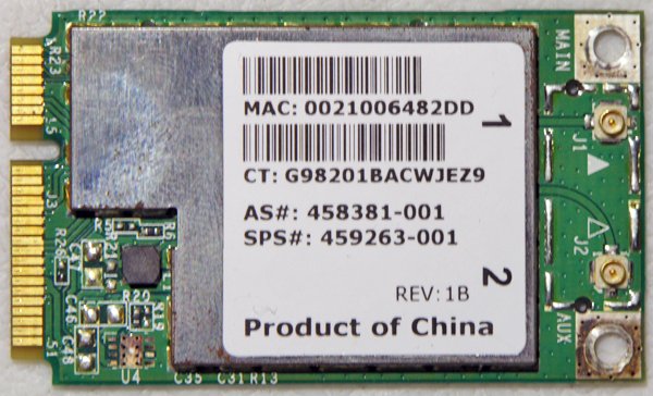 HP PAVILION DV4 DV5 DV6 DV7 PCI WIFI WIRELESS CARD 459263 458381
