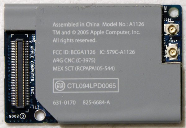 MAC POWERBOOK G4 15" PCI WiFi BLUETOOTH CARD 825-6684-A