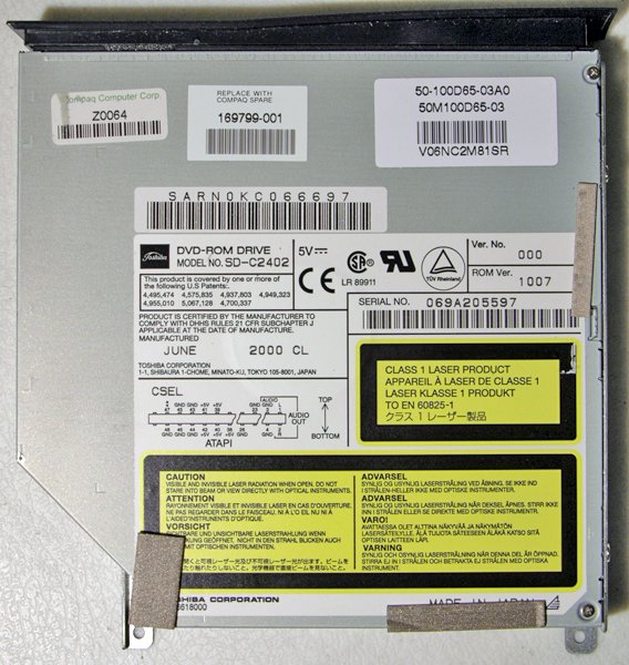 COMPAQ PRESARIO 1200 DVD ROM DRIVE 169799-001 SD-C2402
